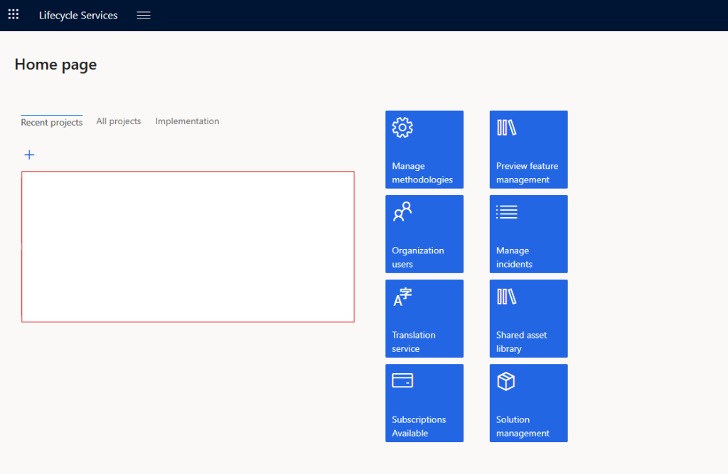 d365 lifecycle services ui